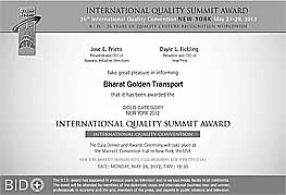 International Quality Summit Award